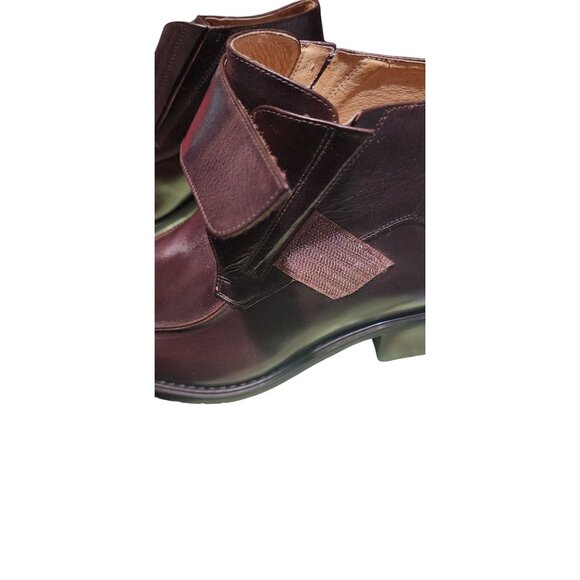NWOB J.M Matavelli Brown Leather Square Toe Ankle Boots Strap Clos. US Size 10.5 - Picture 9 of 9